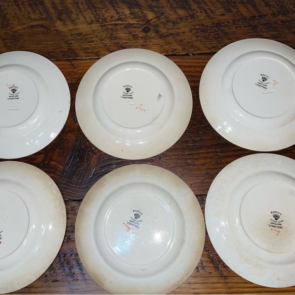 Vintage Booths set of 6 Saucer A8025 England floral - Picture 12 of 12